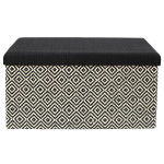 Paris Prix Banc Coffre Pliable "Tressé" 76cm Noir
