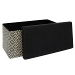 Paris Prix Banc Coffre Pliable "Tressé" 76cm Noir