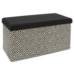 paris prix Banc Coffre Pliable "Tressé" 76cm Noir