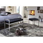 Paris Prix Banc Design En Velours "Noja" 100cm Noir