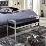 Paris Prix Banc Design En Velours "Noja" 100cm Noir