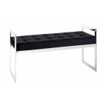 paris prix Banc Design en Velours "Noja" 100cm Noir