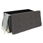 Paris Prix Banc Pliable & Coffre "Eleonor" 76cm Gris