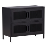 paris prix Buffet 4 Portes en Métal "Nett" 90cm Noir