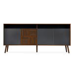 paris prix Buffet 4 Portes "Jody" 180cm Marron & Gris
