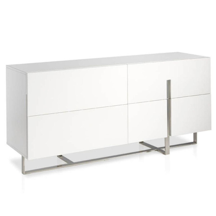 Paris Prix Buffet Design "Laura" 160cm Blanc Laqué