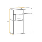 Paris Prix Buffet Design LED "Cross" 110cm Naturel