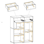 Paris Prix Buffet Design LED "Cross" 110cm Naturel