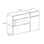 Paris Prix Buffet Design LED "Cross" 150cm Blanc