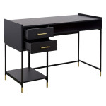 Paris Prix Bureau 2 Tiroirs Design "Tedy" 110cm Noir