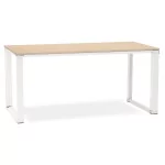 paris prix Bureau Design "Hovik" 160cm Naturel & Blanc