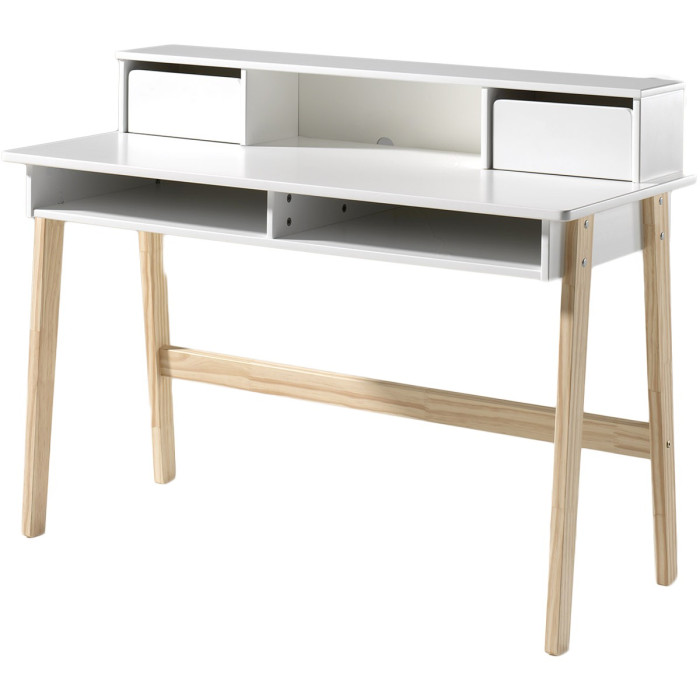 Paris Prix Bureau Design "Kiddy" 120cm Naturel & Blanc