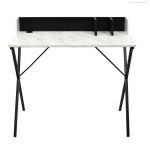 Paris Prix Bureau Effet Marbre "Brice" 90cm Gris