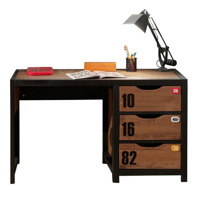 Paris Prix Bureau Enfant "Alex" 130cm Marron & Noir