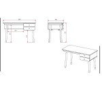 Paris Prix Bureau Enfant "Billy" 125cm Blanc