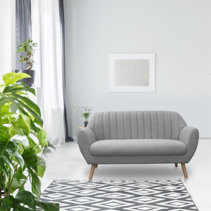 Paris Prix Canapé 2 Places Design "Sofia" 142cm Gris