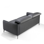Paris Prix Canapé 3 Places En Cuir "Doso" 197cm Noir