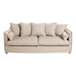 Paris Prix Canapé Lin 3 Places "Odilon" 210cm Beige