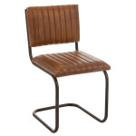 paris prix Chaise Déco en Cuir "Moderne" 88cm Marron