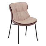 paris prix Chaise Design "Brady" 84cm Beige & Marron