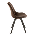 Paris Prix Chaise Design "Hélène" 84cm Marron Foncé