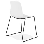 Paris Prix Chaise Design "Mandreo" 82cm Blanc & Noir