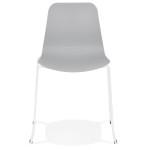 Paris Prix Chaise Design "Mandreo" 82cm Gris & Blanc