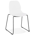 paris prix Chaise Design "Olganic" 85cm Blanc & Noir