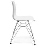Paris Prix Chaise Design "Spider" 83cm Blanc & Argent