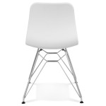 Paris Prix Chaise Design "Spider" 83cm Blanc & Argent