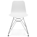 Paris Prix Chaise Design "Spider" 83cm Blanc & Argent