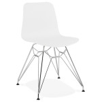 paris prix Chaise Design "Spider" 83cm Blanc & Argent