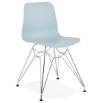 paris prix Chaise Design "Spider" 83cm Bleu & Argent