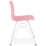 Paris Prix Chaise Design "Spider" 83cm Rose & Blanc