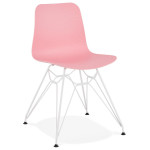 paris prix Chaise Design "Spider" 83cm Rose & Blanc