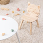 Paris Prix Chaise Enfant Chat "Pia" 50cm Naturel