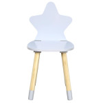 paris prix Chaise Enfant en Bois "Étoile" 54cm Gris