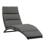 paris prix Chaise Longue "Archie" 158cm Noir