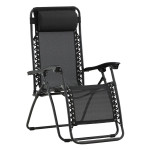 paris prix Chaise Longue en Métal "Baden" 112cm Noir