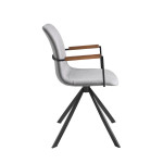 Paris Prix Chaise Pivotante Design "Devin" 85cm Gris