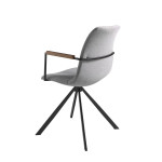 Paris Prix Chaise Pivotante Design "Devin" 85cm Gris