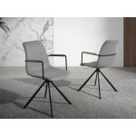 Paris Prix Chaise Pivotante Design "Devin" 85cm Gris