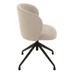 Paris Prix Chaise Pivotante Design "Gena" 56cm Beige