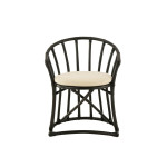 Paris Prix Chaise Rotin & Coussin "Howard" 70cm Noir