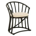 paris prix Chaise Rotin & Coussin "Howard" 70cm Noir