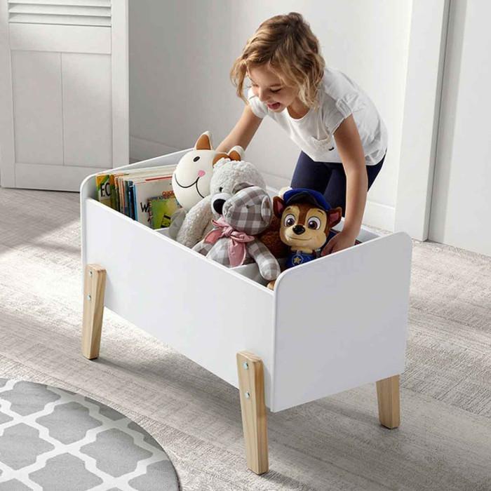 Paris Prix Coffre à Jouets "Kiddy" 80cm Blanc