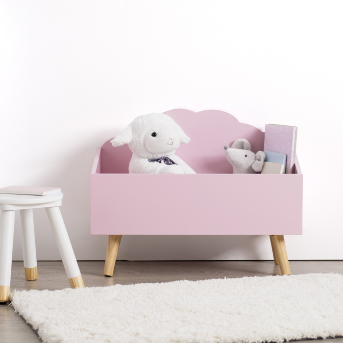 Paris Prix Coffre De Rangement "Nuage" 58cm Rose