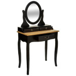 Paris Prix Coiffeuse 3 Tiroirs "Chrysa" 136cm Noir