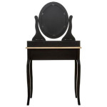 Paris Prix Coiffeuse 3 Tiroirs "Chrysa" 136cm Noir