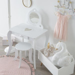 Paris Prix Coiffeuse & Tabouret "Enfant" 92cm Blanc